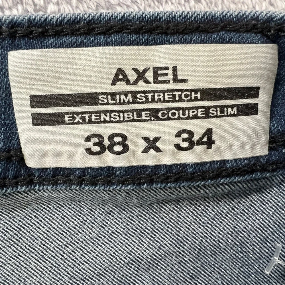 Buffalo David Bitton Axel‎ Slim Stretch Jeans Men's 38x34 Blue Dark Wash Denim
